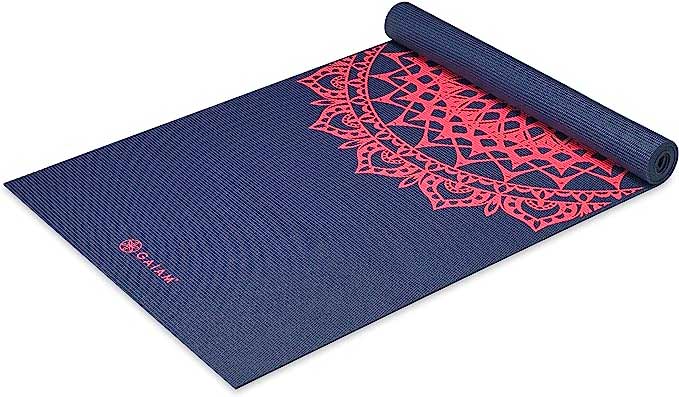 Gaiam Print Yoga Mat, Non Slip Exercise & Fitness Mat for All Types of Yoga, Pilates & Floor Exercises